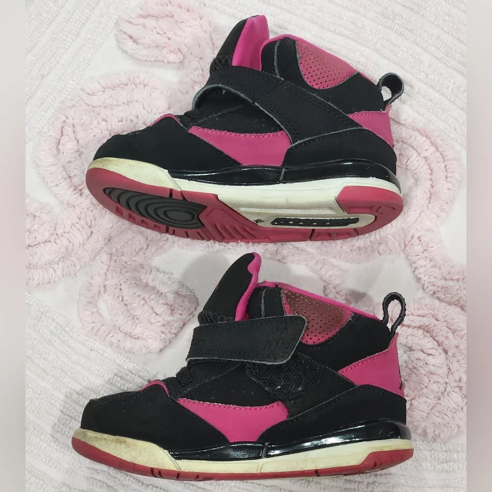 Jordan Flight 45 High GT sneakers; pink and black; size 7C
